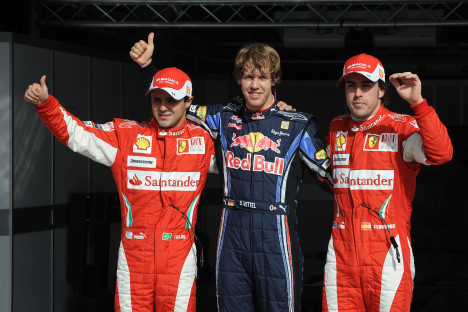 De tre forreste i Parc Fermé
(Foto: Ferrari Media)